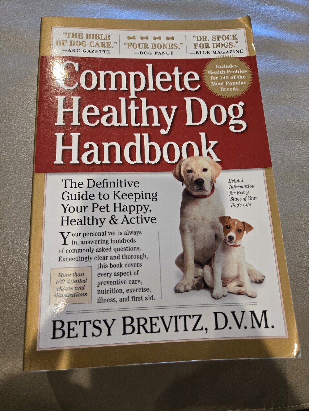 Betsy Brevitz Complete Healthy Dog Handbook - Red & Cream Cover